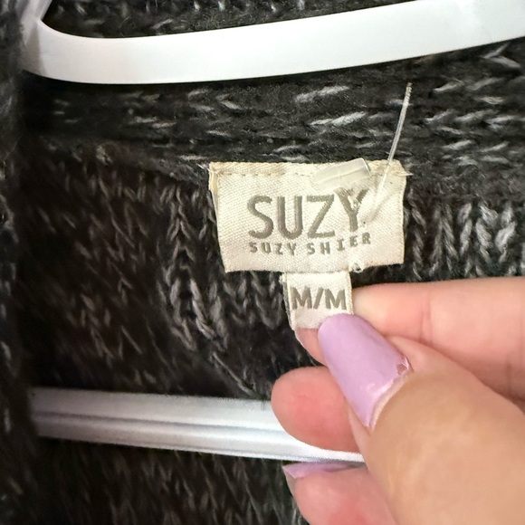 Suzy Shier Charcoal Open-Front Cardigan - Picture 3 of 3